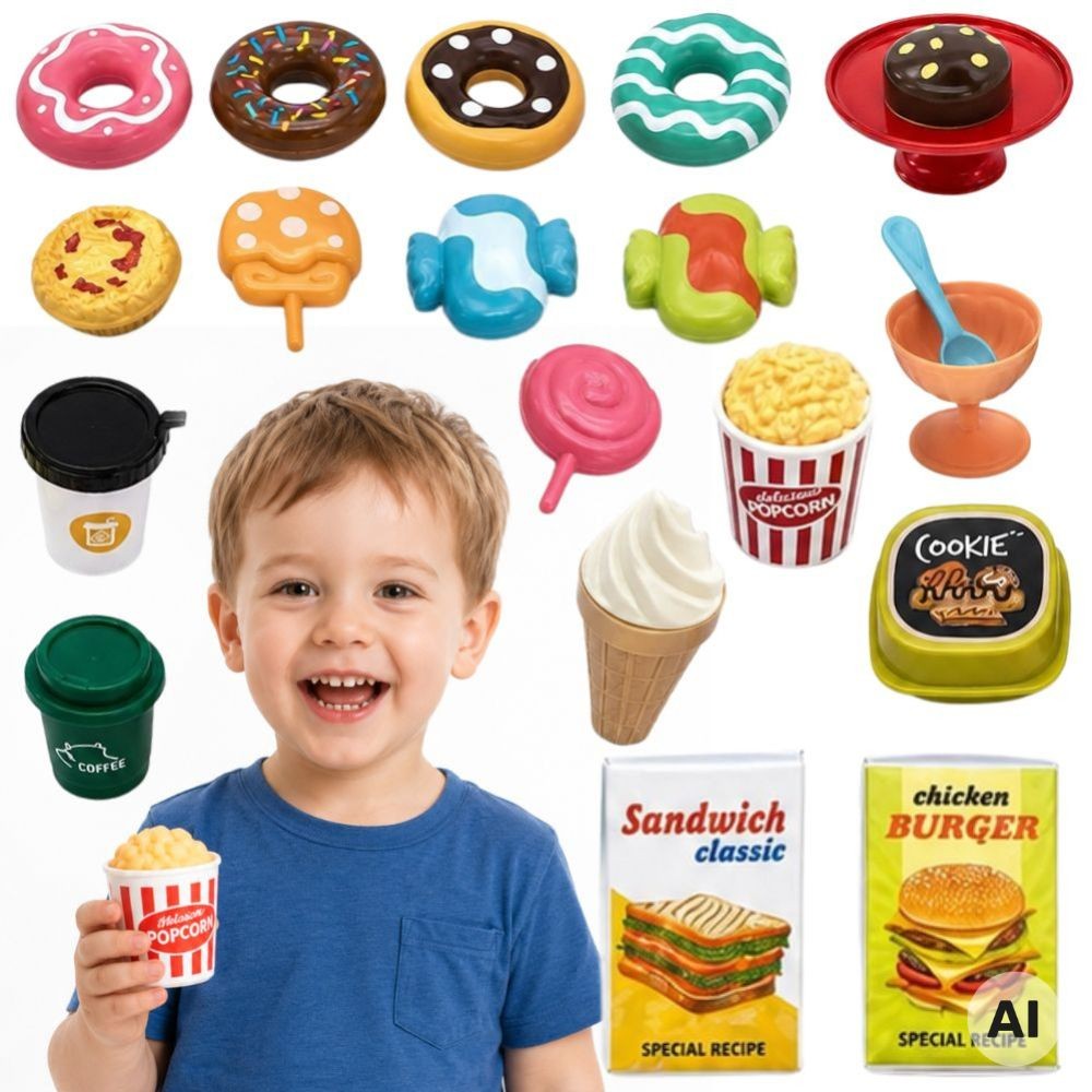 maiustused magustoidud ice creams – WOOPIE komplekt maiustused, magustoidud, Ice Creams mängu Cafe pood 30 tk