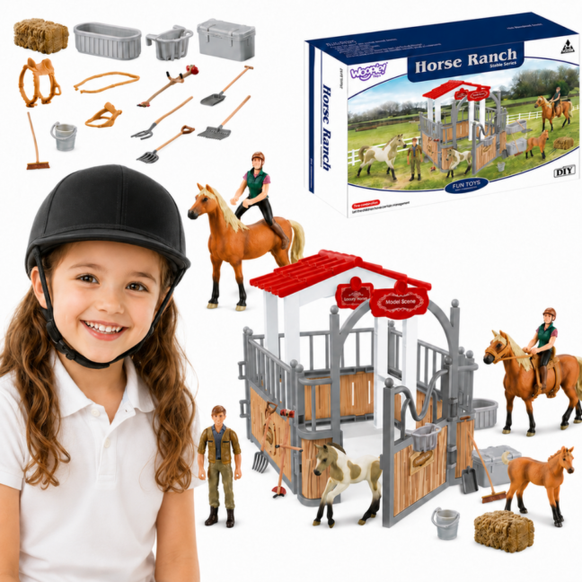 stables horse pen figuurid – WOOPIE komplekt Stables Horse Pen figuurid 18 tk