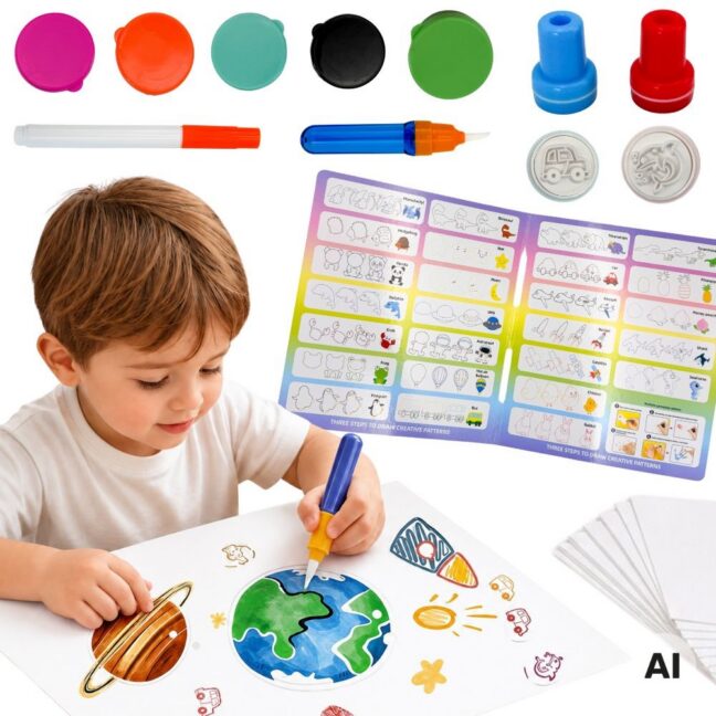 võlu brush loov joonistamine – WOOPIE võlu Brush loov komplekt joonistamine Stamps lapsed 3+