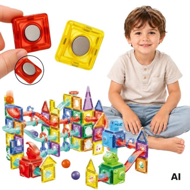 WOOPIE magnetklotside 3D kuuliradade komplekt, 170 osa