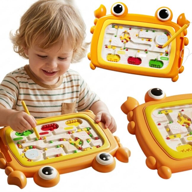 magnetilised tahvel crab labürint – WOOPIE Montessori magnetilised tahvel Crab labürint Orange