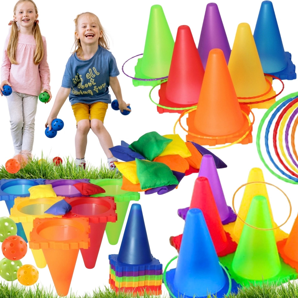 õue mäng 3-ühes throw – WOOPIE õue mäng komplekt 3-ühes Throw at Target Cones Hoops Bags 30 tk.