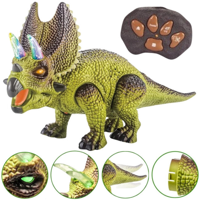 WOOPIE puldiga juhitav RC-robotdinosaurus Triceratops