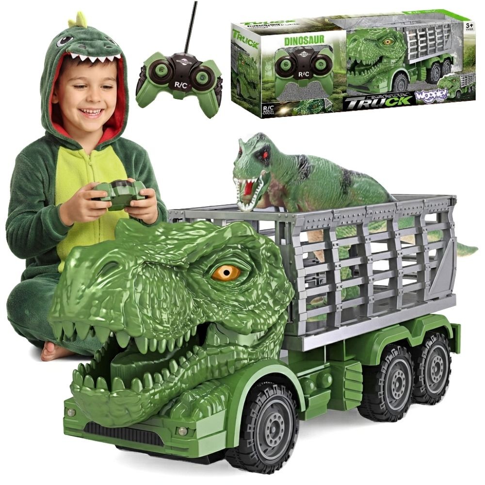 remote controlled rc auto – WOOPIE Remote Controlled RC auto dinosaurus roheline + Figure