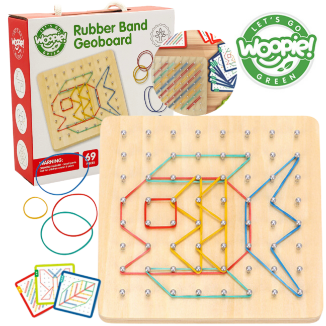 roheline geoplan rubber bands – WOOPIE roheline Geoplan koos Rubber Bands puidust pusle 69 tk FSC sertifitseeritud
