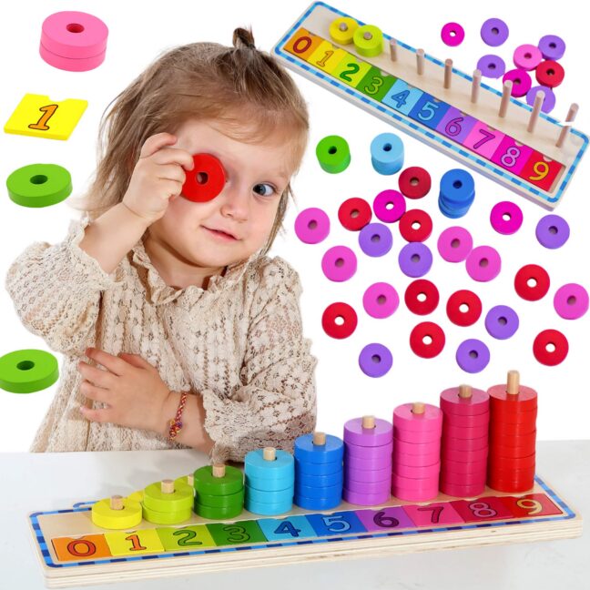 roheline õppimine loendamine värv – WOOPIE roheline Montessori õppimine loendamine ja värv pusle 56 tk.