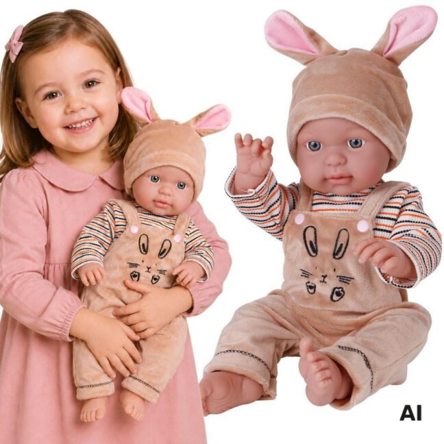 WOOPIE ROYAL beebinukk jänkukostüümis, 46 cm
