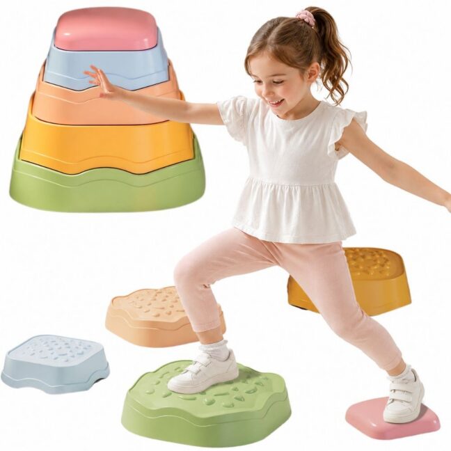 sensoorne balancing kivid mäng – WOOPIE sensoorne Balancing kivid 5 tk – arendav mäng lapsele
