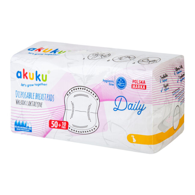 Akuku Daily ühekordsed rinnapadjad ja nende eraldi pakendid