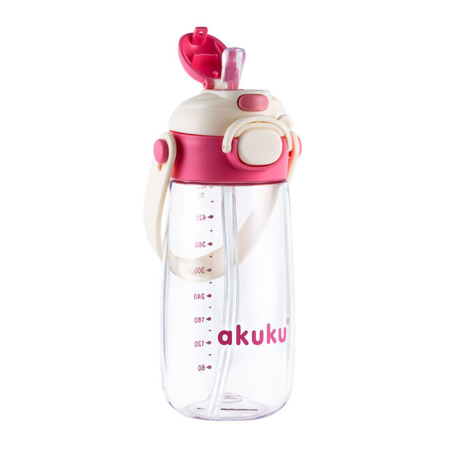 Akuku A0725 Tritanist kõrrega joogipudel, roosa, 480 ml