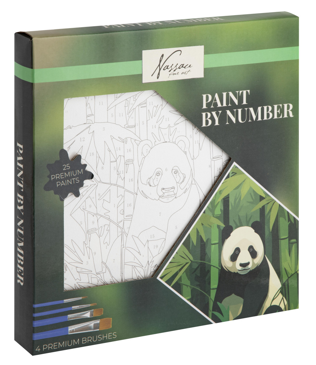 Animals Nassau Panda numbrite järgi maalimise komplekt 20×20 cm – tootepilt