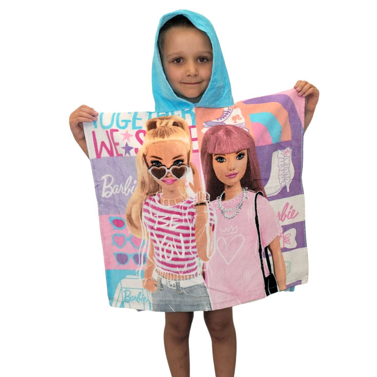 Barbie Together laste rannapontšo 60×120 cm – detailvaade 2
