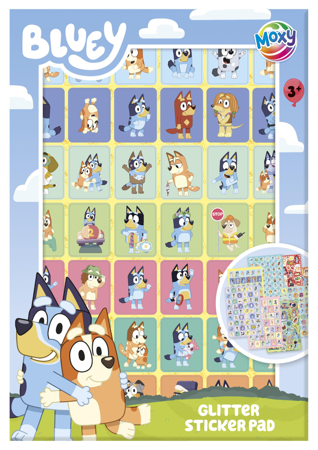 Bluey Friends glitter kleepsualbum with 8 pages – tootepilt