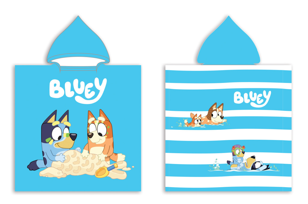 Bluey Sandy Fun laste rannapontšo 50×100 cm (kiiresti kuivav) – tootepilt