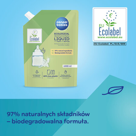 Canpol Babies pudelite ja luttide pesuvahendi täitepakend, 1000 ml