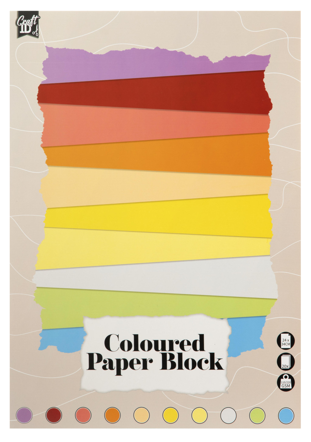 Craft drawing pad 24×34 cm 12 colors – tootepilt