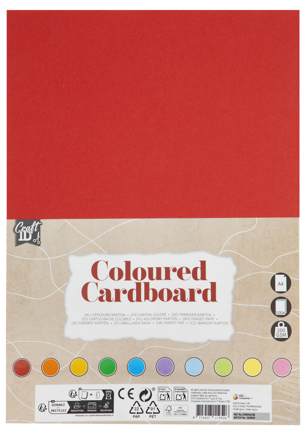 Craft Multicolour Cardboard Paper A4, 10 Colors – tootepilt