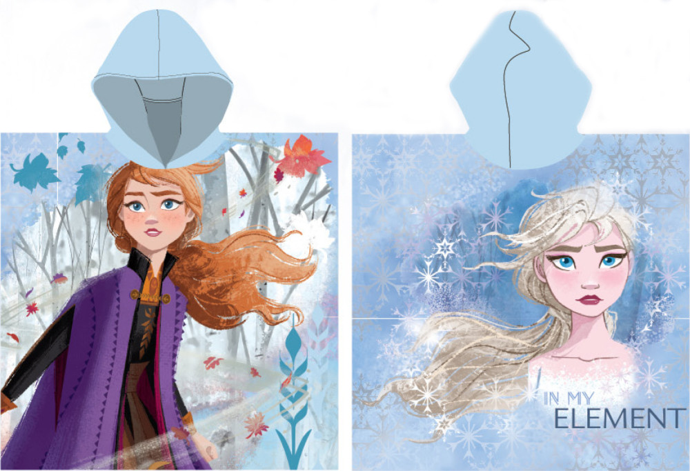 Disney Frozen Element laste rannapontšo 55×110 cm (kiiresti kuivav) – tootepilt