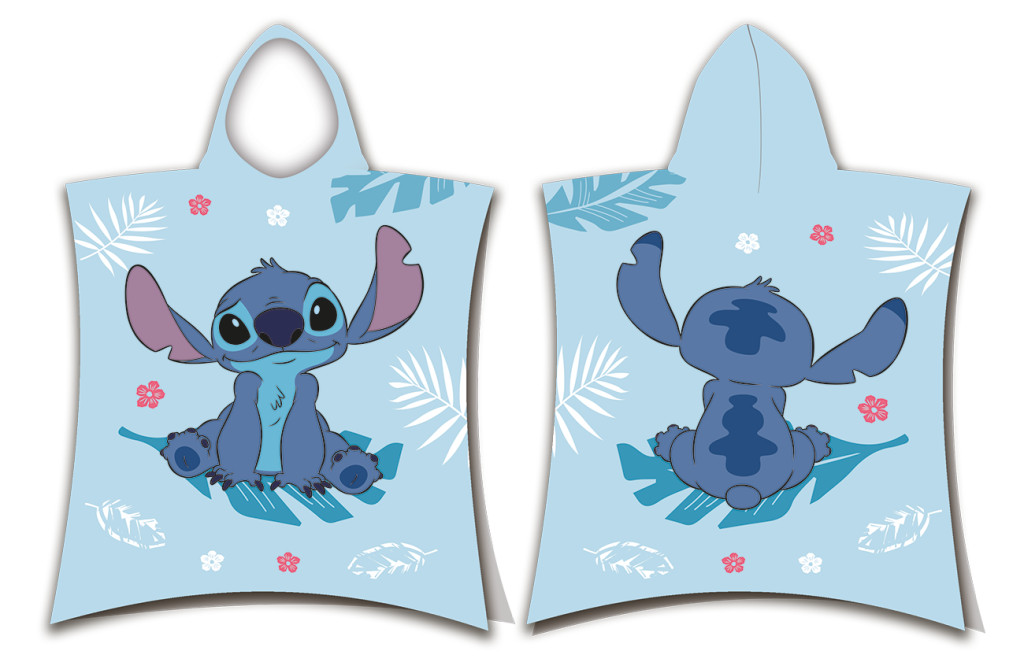 Disney Lilo and Stitch Blue laste rannapontšo 50×115 cm – tootepilt