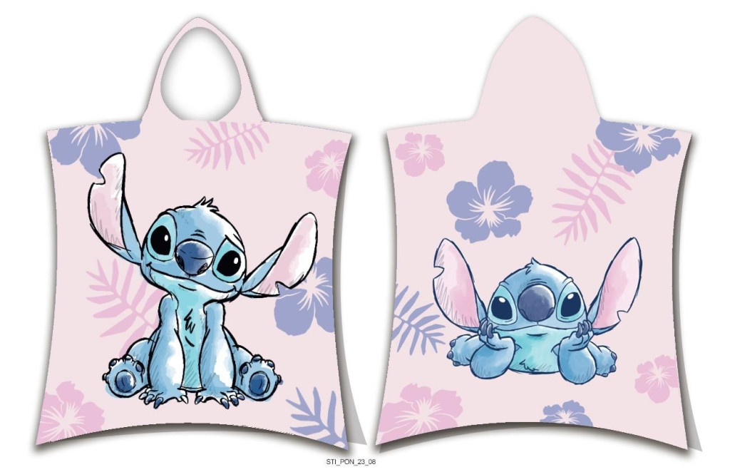 Disney Lilo and Stitch Pink laste rannapontšo 50×115 cm – tootepilt