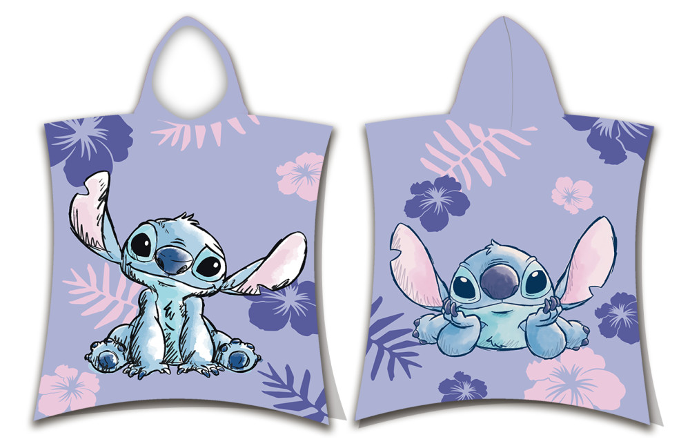 Disney Lilo and Stitch Purple laste rannapontšo 50×115 cm – tootepilt