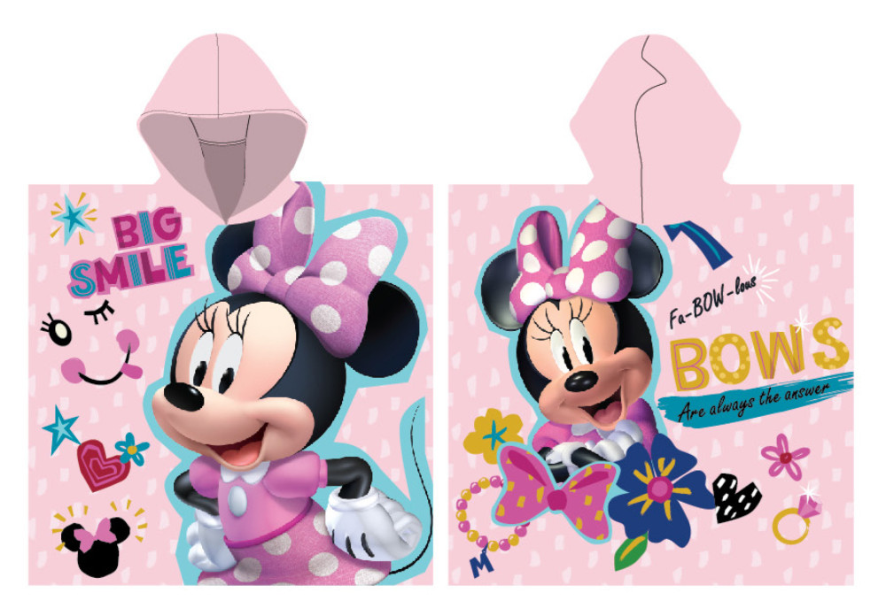 Disney Minnie Smile laste rannapontšo 55×110 cm (kiiresti kuivav) – tootepilt