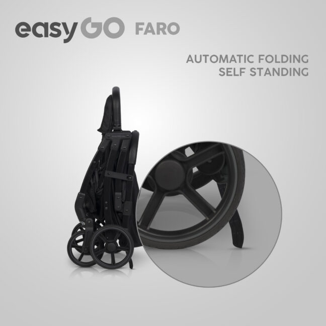 EasyGo Faro jalutuskäru, must (Ebony Black) – foto 2