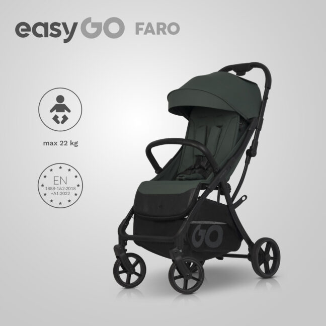 EasyGo Faro jalutuskäru, roheline (Sage Green) – foto 2