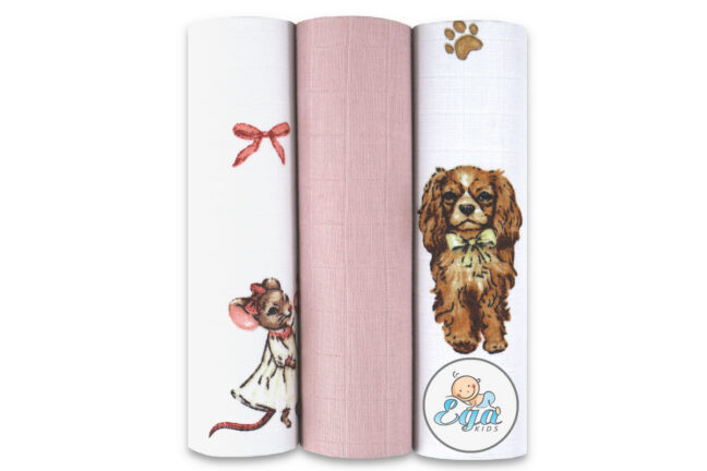 Ega Kids musliinlapid 60 × 80 cm, 3 tk, komplekt 73