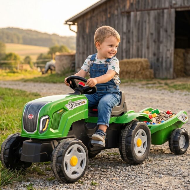 FALK Claas Terra Maxx pedaaltraktor haagise ja avatava kapotiga, 2–6-aastastele – toote pilt 3