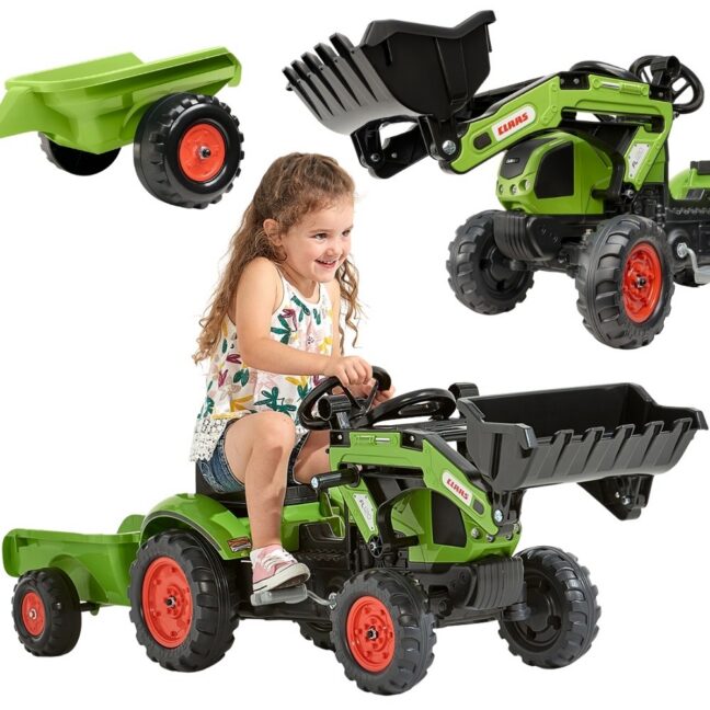FALK pedaaltraktor laaduri ja Claas haagisega, 2–5-aastastele – toote pilt 2
