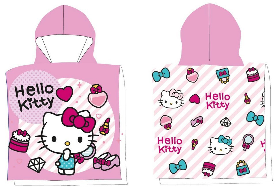 Hello Kitty Fashion laste rannapontšo 50×100 cm (kiiresti kuivav) – tootepilt