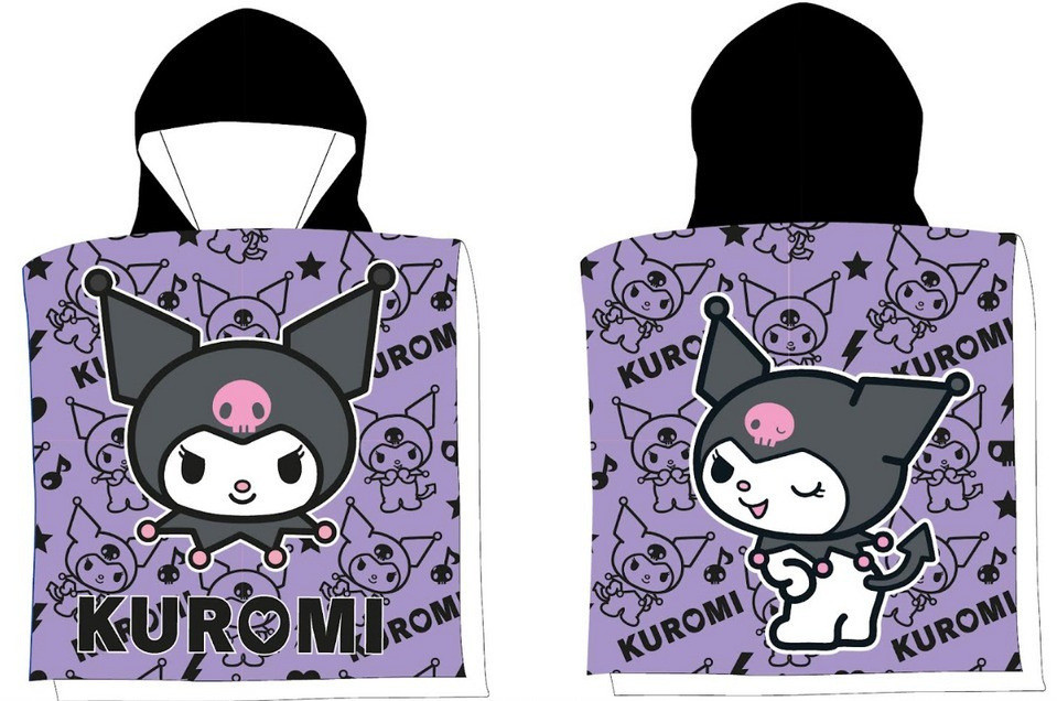 Hello Kitty Kuromi Chaos laste rannapontšo 50×100 cm (kiiresti kuivav) – tootepilt