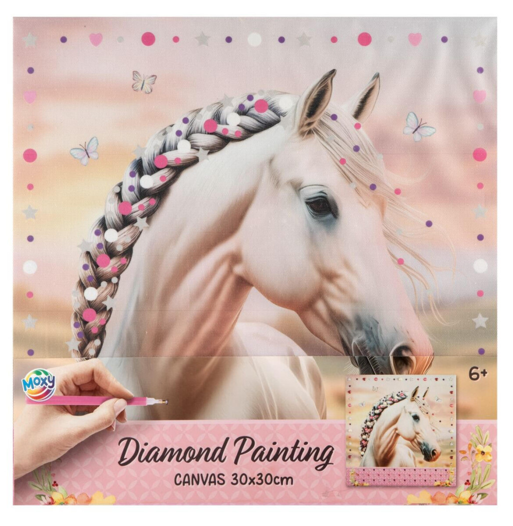 Horses Braid teemantmosaiik on canvas 30×30 cm – tootepilt