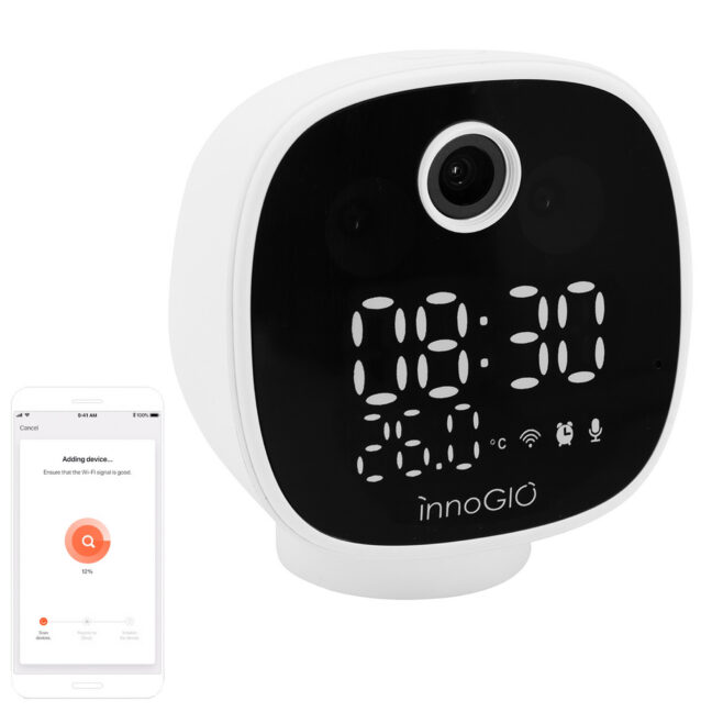 InnoGIO GIOsafety Smart Clock Wi-Fi beebimonitor kaameraga