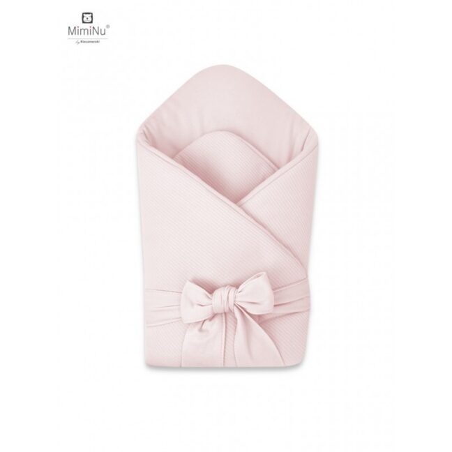 MimiNu Soft seotav mähkimistekk 75 × 75 cm, puudriroosa