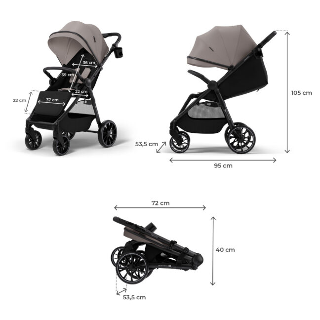 Kinderkraft GRANDE 2 jalutuskäru, beež
