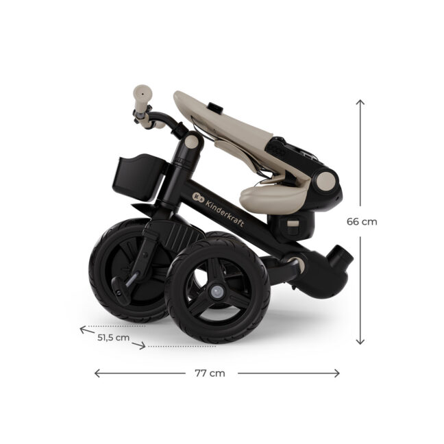Kinderkraft AVEO 2 Plus kolmerattaline lükkesangaga, beež