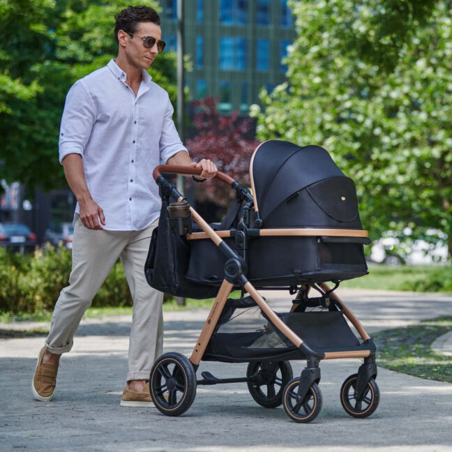 Kinderkraft ESME PRO 3-in-1 vankrikomplekt MINK PRO 2 turvahälliga, must