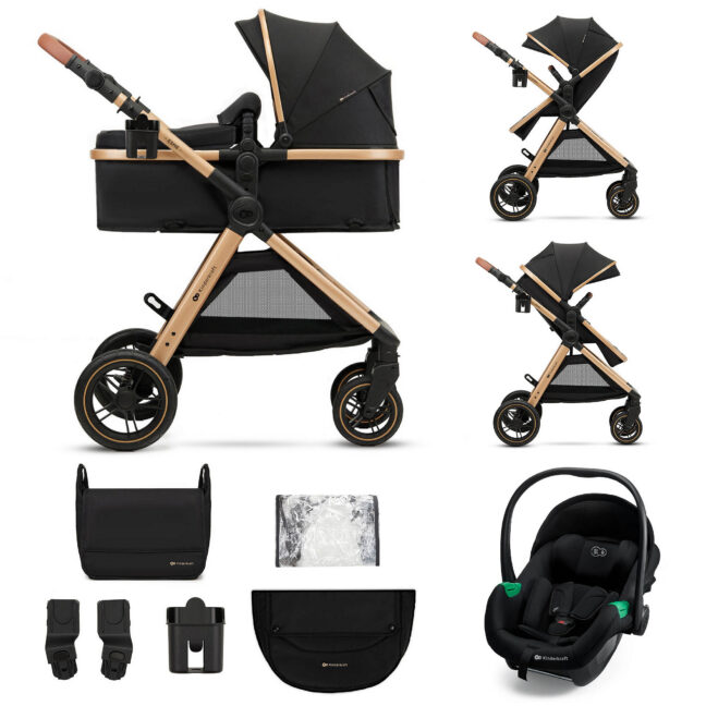 Kinderkraft ESME PRO 3-in-1 vankrikomplekt MINK PRO 2 turvahälliga, must – foto 2
