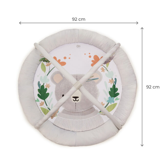 Kinderkraft COZYPLAY pehme tegelusmatt mängukaartega, hall