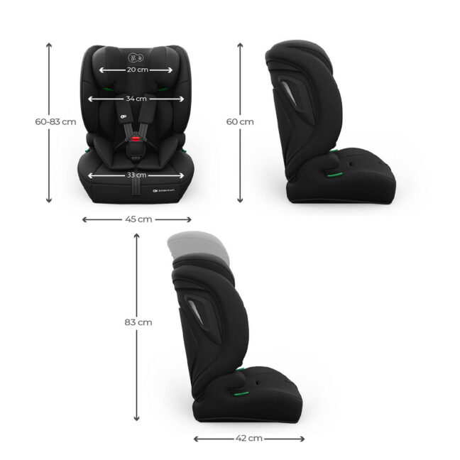 Kinderkraft COMFORT UP 2 PLUS i-Size turvatool 76–150 cm, must