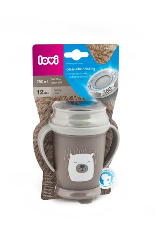 Lovi Junior Buddy Bear 250 ml sangadega joogitass