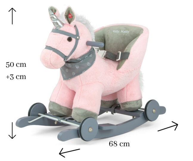 Milly Mally Polly Pink kiikükssarvik ratastega, roosa