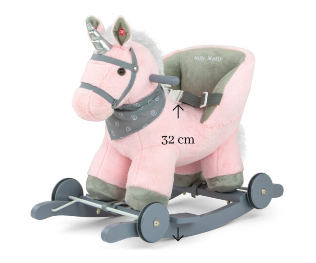 Milly Mally Polly Pink kiikükssarvik ratastega, roosa – lisavaade 2