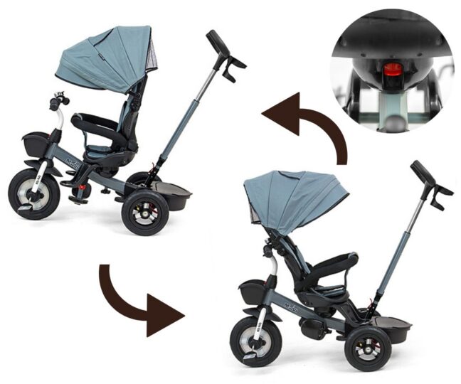 Milly Mally Movi 5-in-1 kolmerattaline lükkesangaga, hall – lisavaade 2