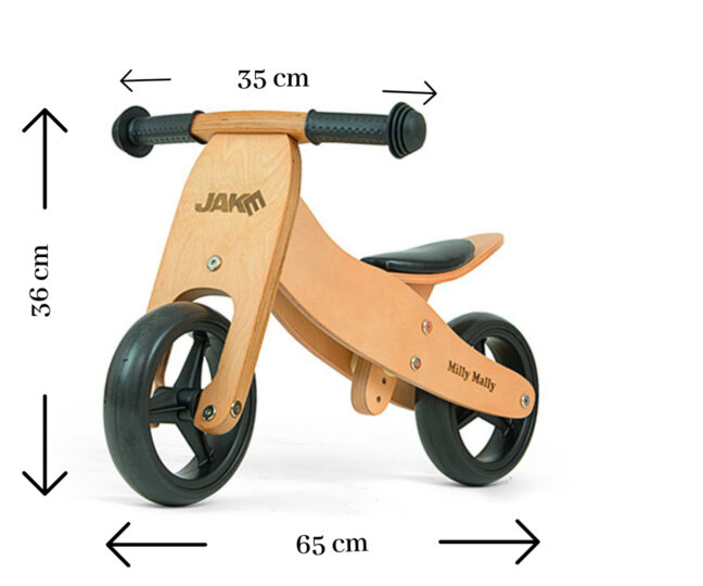 Milly Mally Jake Natural 2-in-1 puidust jooksuratas – lisavaade 2