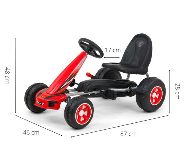 MILLY MALLY 3126 Gokart na pedały Viper punane – detailvaade 2