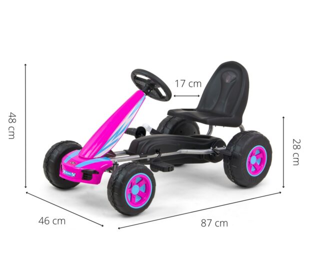 MILLY MALLY 3128 Gokart na pedały Viper roosa – detailvaade 2
