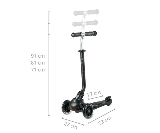 MILLY MALLY 5690 Qplay tõukeratas Sema Pro 3w1 must – detailvaade 2